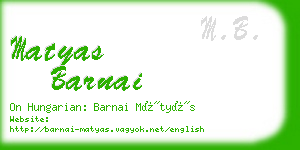 matyas barnai business card